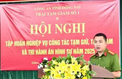 Khoa Cảnh sát thi hành án hình sự và hỗ trợ tư pháp Trường Đại học CSND tập huấn tại Trại tạm giam số 1 - Công an tỉnh Đồng Nai